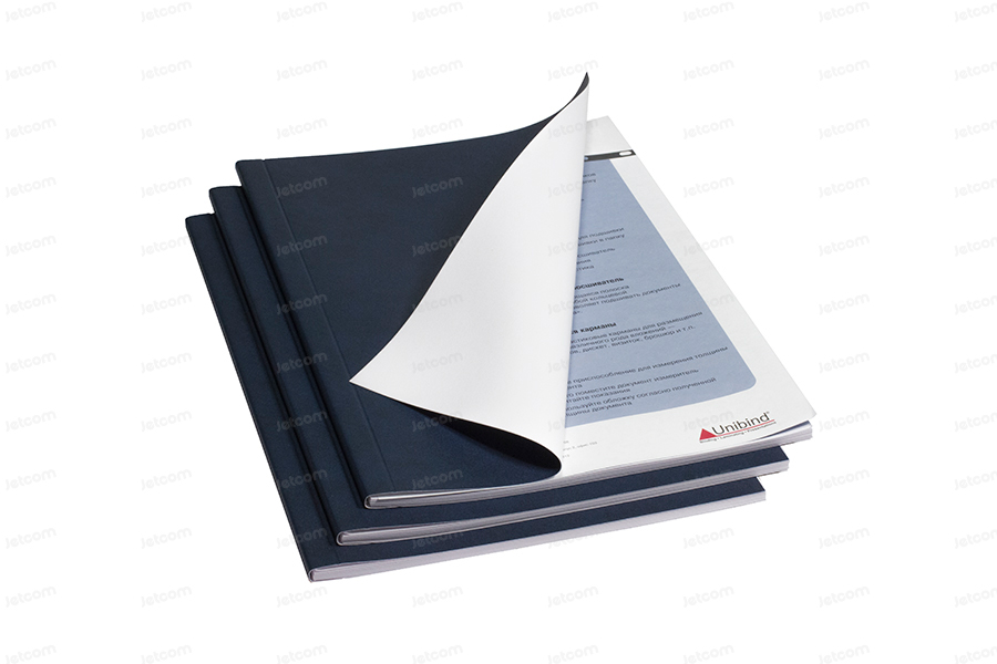 JSOFTA4L15DB Мягкая термообложка, А4 альбом, размер 15, темно-синий корешок, набор (корешок + отдельные обложки), Unibind (10 шт/упак)